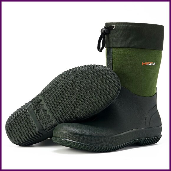 Men's Waterproof Neoprene Rubber Work Boots Mud Resistant Insulated